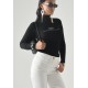 Bluza ELISABETTA FRANCHI, Ribbed knit turtleneck top, Negru - MK18B66E2685
