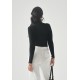 Bluza ELISABETTA FRANCHI, Ribbed knit turtleneck top, Negru - MK18B66E2685