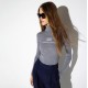 Bluza ELISABETTA FRANCHI, Ribbed knit turtleneck top, Gri - MK18B66E2G41