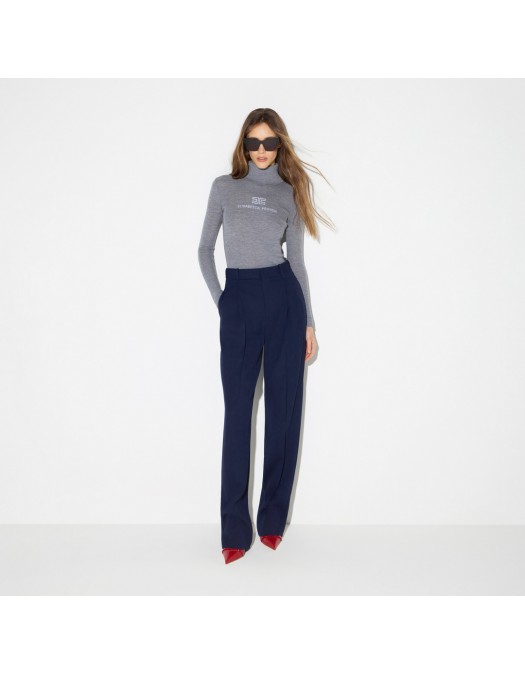 Bluza ELISABETTA FRANCHI, Ribbed knit turtleneck top, Gri - MK18B66E2G41