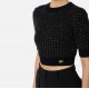 Bluza ELISABETTA FRANCHI, Crop Top, Logo, Negru - MK18Q56E2110