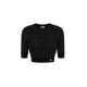 Bluza ELISABETTA FRANCHI, Crop Top, Logo, Negru - MK18Q56E2110
