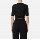 Bluza ELISABETTA FRANCHI, Crop Top, Logo, Negru - MK18Q56E2110