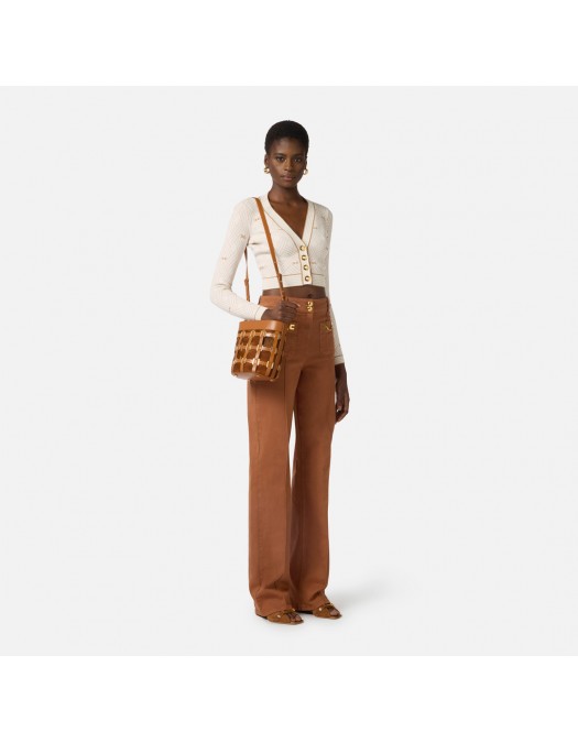 Top ELISABETTA FRANCHI, knit fabric with diamond-shaped jacquard fabric - MK28Q61E2AN9