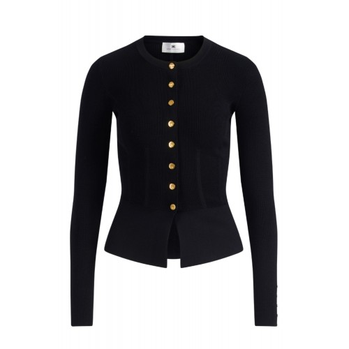 Bluza ELISABETTA FRANCHI, Knit jacket with jewel buttons, Negru Bluza ELISABETTA FRANCHI, Knit jacket with jewel buttons, Negru