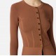 Bluza ELISABETTA FRANCHI, Knit jacket with jewel buttons, Brown - MK49S57E2EC1 Bluza ELISABETTA FRANCHI, Knit jacket with jewel buttons, Brown - MK49S57E2EC1