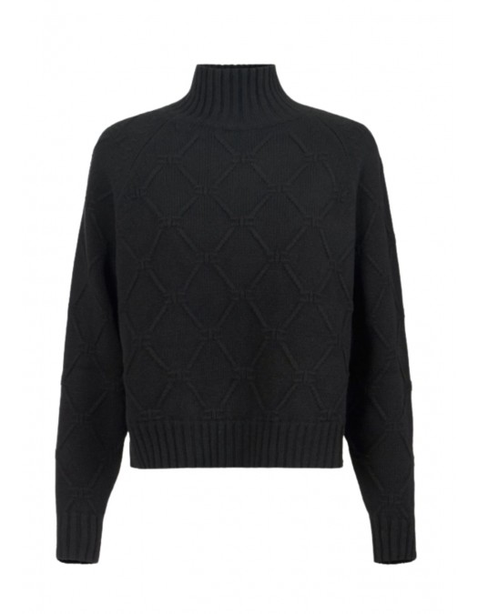 Pulover ELISABETTA FRANCHI, Lana si Casmir, Oversized, Negru - MK55T57E2110 Pulover ELISABETTA FRANCHI, Lana si Casmir, Oversized, Negru - MK55T57E2110