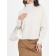 Pulover ELISABETTA FRANCHI, Lana si Casmir, Oversized, Alb - MK55T57E2DZ9