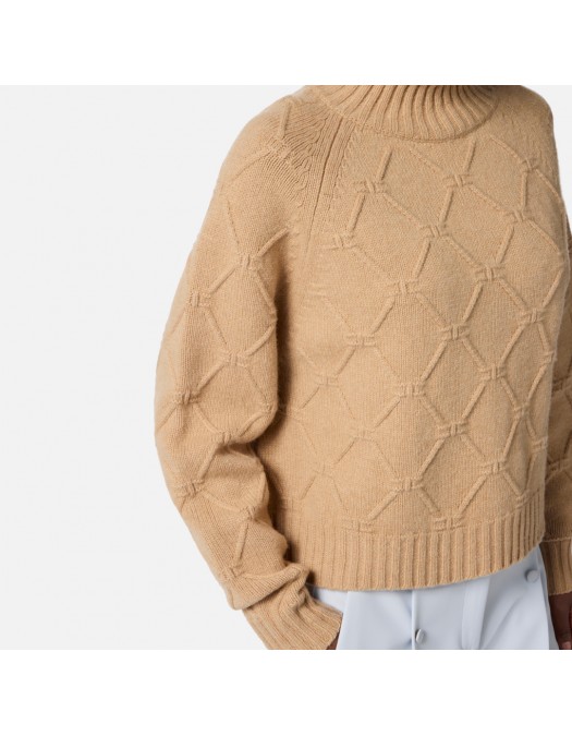 Pulover ELISABETTA FRANCHI, Lana si Casmir, Oversized, Bej - MK55T57E2EA2 Pulover ELISABETTA FRANCHI, Lana si Casmir, Oversized, Bej - MK55T57E2EA2