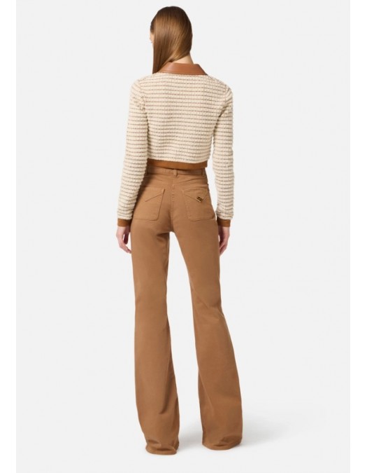 Cardigan ELISABETTA FRANCHI, Cardigan in chenille fabric with waffle stitch - MK57T61E2Q99