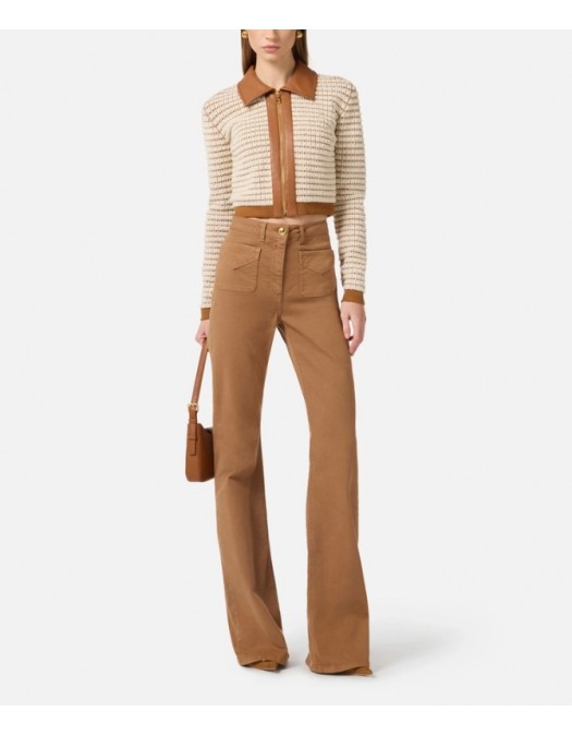 Cardigan ELISABETTA FRANCHI, Cardigan in chenille fabric with waffle stitch - MK57T61E2Q99