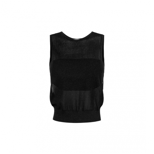 TOP ELISABETTA FRANCHI, Lurex Knit, Band, Black