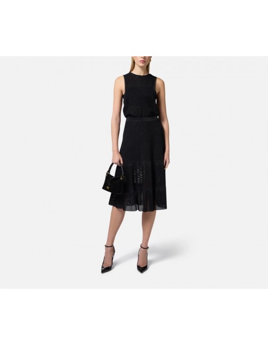TOP ELISABETTA FRANCHI, Lurex Knit, Band, Black - MK67B52E2110 TOP ELISABETTA FRANCHI, Lurex Knit, Band, Black - MK67B52E2110