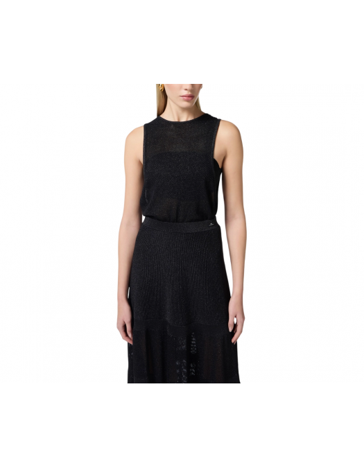 TOP ELISABETTA FRANCHI, Lurex Knit, Band, Black - MK67B52E2110 TOP ELISABETTA FRANCHI, Lurex Knit, Band, Black - MK67B52E2110