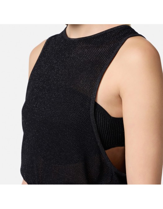 TOP ELISABETTA FRANCHI, Lurex Knit, Band, Black - MK67B52E2110 TOP ELISABETTA FRANCHI, Lurex Knit, Band, Black - MK67B52E2110