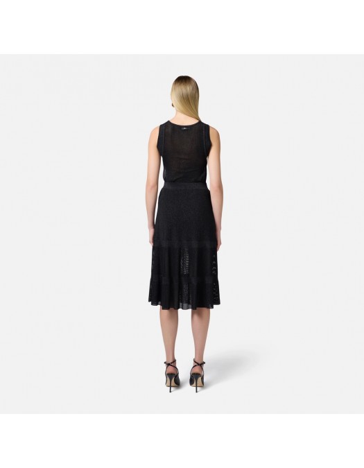TOP ELISABETTA FRANCHI, Lurex Knit, Band, Black - MK67B52E2110 TOP ELISABETTA FRANCHI, Lurex Knit, Band, Black - MK67B52E2110