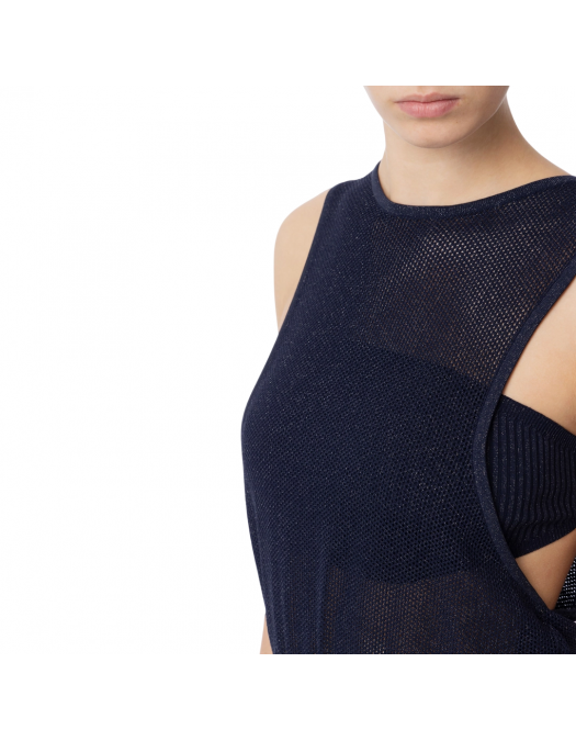 TOP ELISABETTA FRANCHI, Lurex Knit, Band, Navy Blue - MK67B52E2DC8 TOP ELISABETTA FRANCHI, Lurex Knit, Band, Navy Blue - MK67B52E2DC8