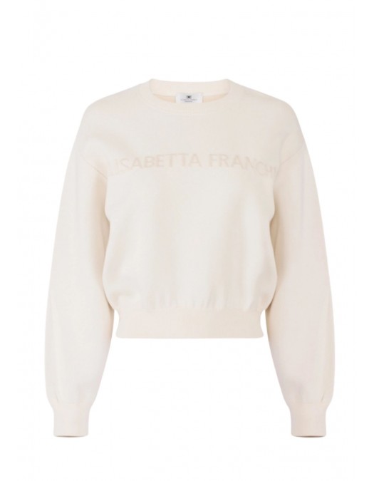 Bluza ELISABETTA FRANCHI, Knit sweatshirt with logo - MK70Q61E2193