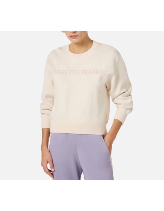 Bluza ELISABETTA FRANCHI, Knit sweatshirt with logo - MK70Q61E2193