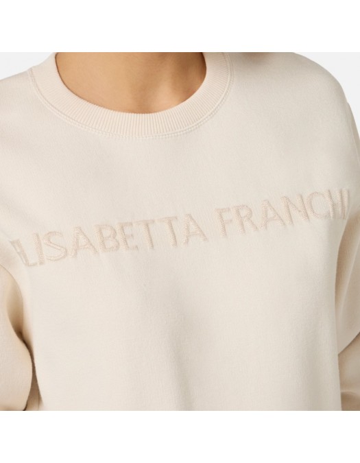 Bluza ELISABETTA FRANCHI, Knit sweatshirt with logo - MK70Q61E2193
