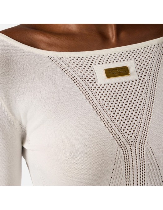 Top ELISABETTA FRANCHI, Top in open-knit fabric - MK71W61E2360