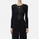 Top ELISABETTA FRANCHI, Top in open-knit fabric, Black - MK72W61E2110