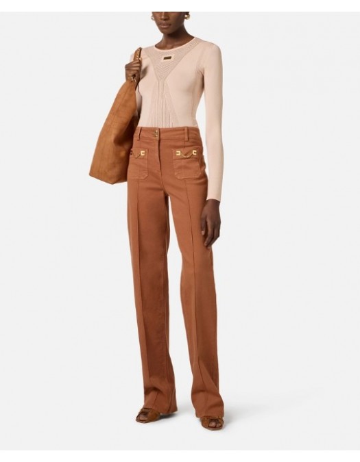 Top ELISABETTA FRANCHI, Top in open-knit fabric - MK72W61E2EA1