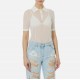 Tricou ELISABETTA FRANCHI, Nylon polo shirt with bra, Alb - MK80B61E2360