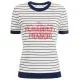 TRICOU ELISABETTA FRANCHI, Red Logo, Flowers Insert, White - MK80T52E2DO6 TRICOU ELISABETTA FRANCHI, Red Logo, Flowers Insert, White - MK80T52E2DO6