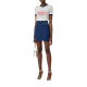 TRICOU ELISABETTA FRANCHI, Red Logo, Flowers Insert, White - MK80T52E2DO6 TRICOU ELISABETTA FRANCHI, Red Logo, Flowers Insert, White - MK80T52E2DO6