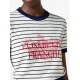 TRICOU ELISABETTA FRANCHI, Red Logo, Flowers Insert, White - MK80T52E2DO6 TRICOU ELISABETTA FRANCHI, Red Logo, Flowers Insert, White - MK80T52E2DO6