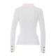 Cardigan ELISABETTA FRANCHI, Butoni aurii, Alb - MK82S61E2360