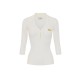 Bluza ELISABETTA FRANCHI, Micro-braided knit polo shirt, Alb - MK86B61E2360