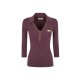 Bluza ELISABETTA FRANCHI, Micro-braided knit polo shirt, Maro - MK86B61E2644
