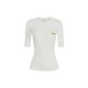 Bluza ELISABETTA FRANCHI, Micro-braided knit top, Alb - MK87B61E2360