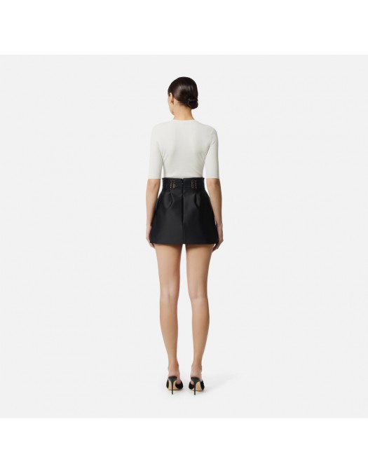 Bluza ELISABETTA FRANCHI, Micro-braided knit top, Alb - MK87B61E2360