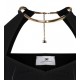Top ELISABETTA FRANCHI , Knit top with jewel detail,Black - MK89S61E2110