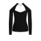 Top ELISABETTA FRANCHI , Knit top with jewel detail,Black
