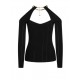 Top ELISABETTA FRANCHI , Knit top with jewel detail,Black - MK89S61E2110