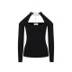 Top ELISABETTA FRANCHI , Knit top with jewel detail,Black - MK89S61E2110