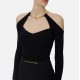 Top ELISABETTA FRANCHI , Knit top with jewel detail,Black - MK89S61E2110