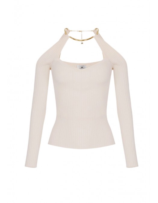 Top ELISABETTA FRANCHI, Knit top with jewel detail - MK89S61E2193