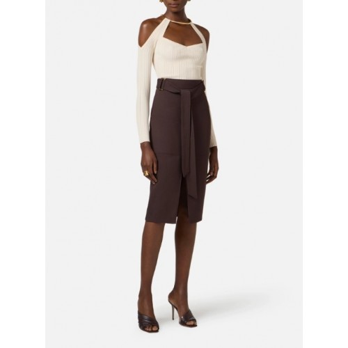 Top ELISABETTA FRANCHI, Knit top with jewel detail