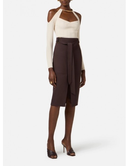 Top ELISABETTA FRANCHI, Knit top with jewel detail - MK89S61E2193