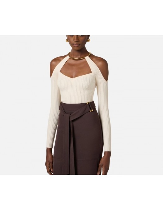 Top ELISABETTA FRANCHI, Knit top with jewel detail - MK89S61E2193