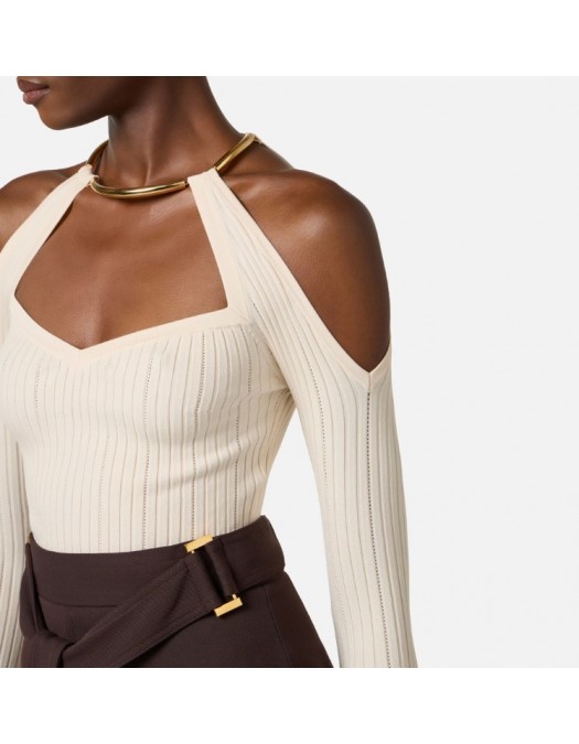 Top ELISABETTA FRANCHI, Knit top with jewel detail - MK89S61E2193