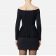 Bluza ELISABETTA FRANCHI, Decolteu larg, Vascoza, Slim Fit, Negru - MK92S56E2110