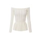 Bluza ELISABETTA FRANCHI, Decolteu larg, Vascoza, Slim Fit - MK92S56E2DZ9