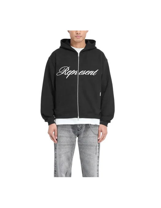 Hanorac Represent, Script Logo, Zip, Black - MLM10002547 Hanorac Represent, Script Logo, Zip, Black - MLM10002547