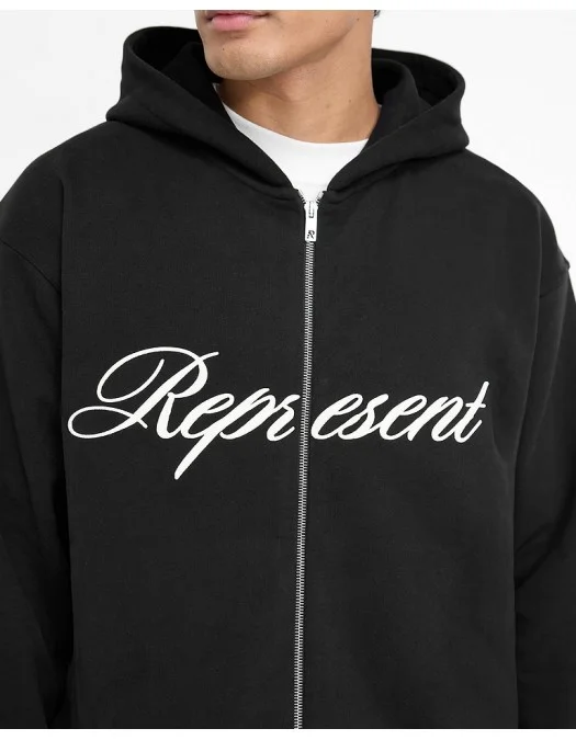 Hanorac Represent, Script Logo, Zip, Black - MLM10002547 Hanorac Represent, Script Logo, Zip, Black - MLM10002547